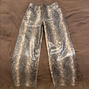 Mango Straight Leg Faux Leather Trousers